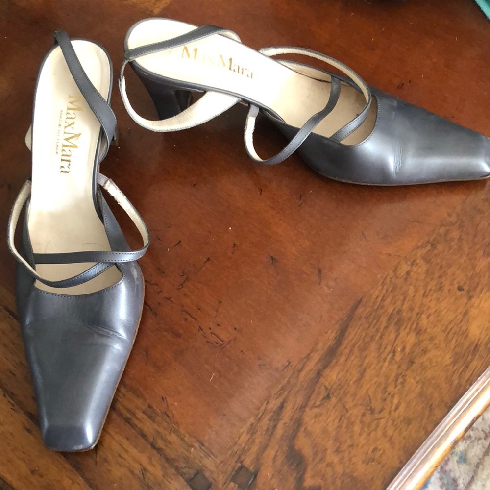 MaxMara Dark Grey Slingbacks 39 1/2